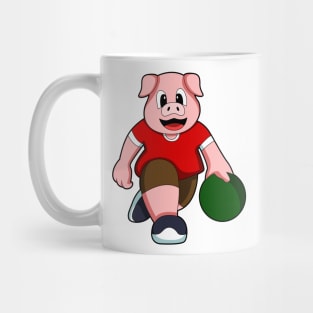 Pig at Bowling with Bowling ball Mug